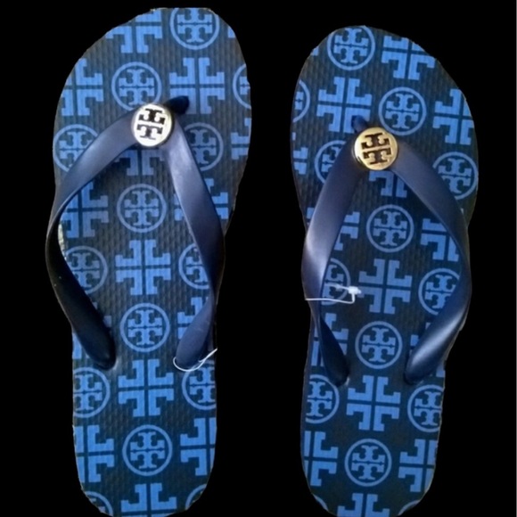 🆕 Tory Burch New Traveler Square Flip Flops - Picture 9 of 9